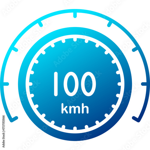 speedometer glyph gradient color icon