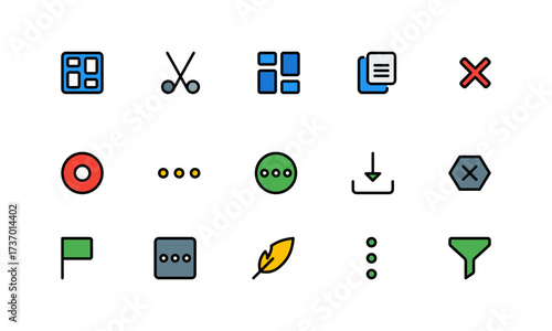 Essential UI Icon Set – Complete Collection of Minimal Interface Icons, Web and App Symbols, Navigation, Buttons, Arrows, Tools, and Functional Elements