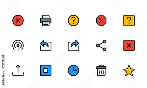 Essential UI Icon Set – Complete Collection of Minimal Interface Icons, Web and App Symbols, Navigation, Buttons, Arrows, Tools, and Functional Elements