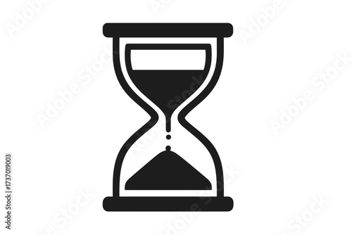 Hourglass vector icon. Sandglass timer symbol. Concept of time passing, deadline, and countdown. Sand clock pictogram for web and app design. History, patience, waiting.