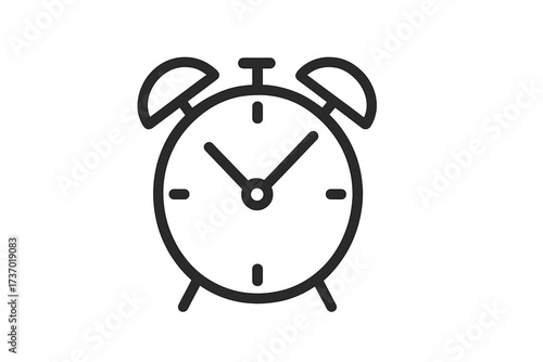 Alarm clock line icon. Time management, deadline and schedule symbol. Wake up morning alert sign. Simple watch timer vector illustration for business or education project.