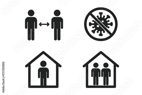 Social distancing vector icon, pandemic protection concept, keeping distance in public, preventing virus spread, covid-19 coronavirus outbreak prevention symbol, health safety