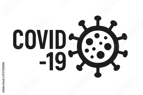 Covid-19 coronavirus disease vector icon. Global pandemic awareness illustration. Health medical symbol for infection prevention. Simple black graphic sign for medicine design.