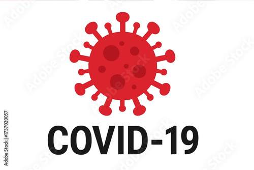 Covid-19 coronavirus icon vector illustration. Dangerous disease awareness sign. Global pandemic symbol. Medical background for poster, flyer, banner, web. Sars-CoV-2.