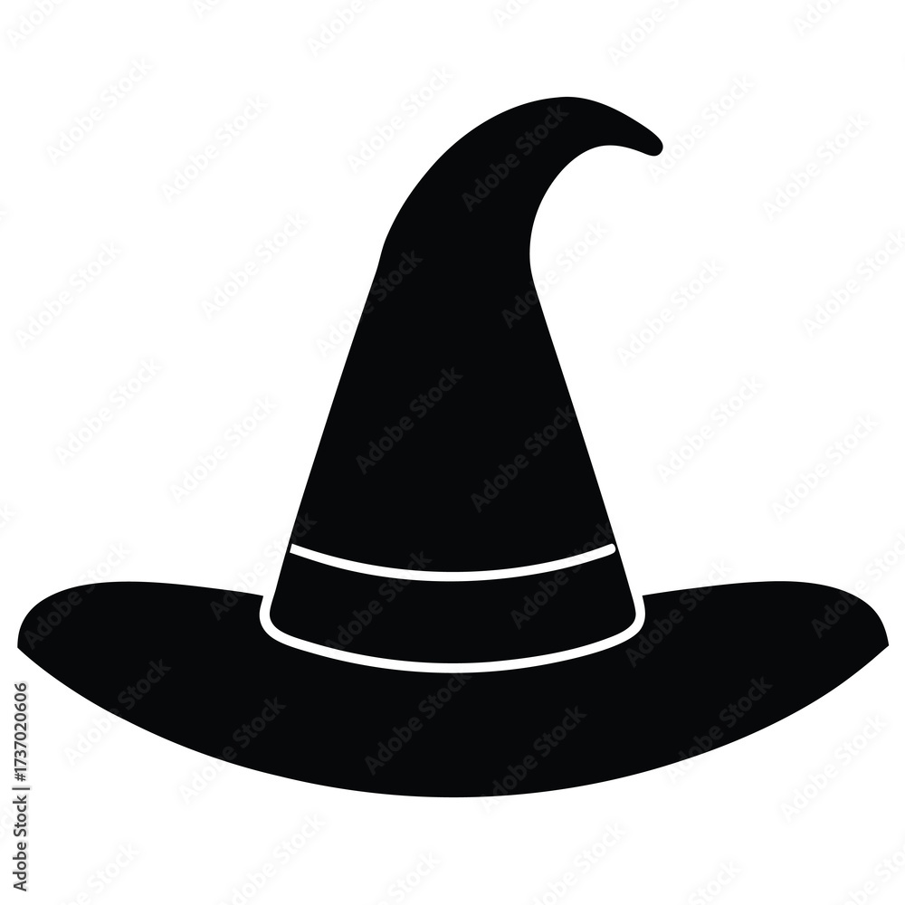 Fototapeta premium witch hat silhouette vector icon