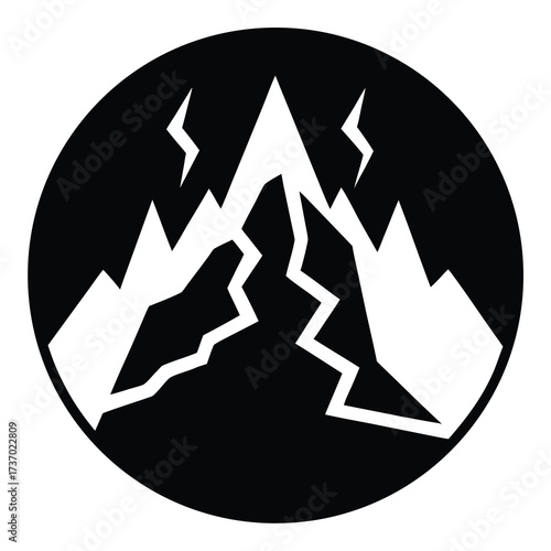 avalanche silhouette vector icon