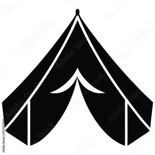 bedouin tent silhouette vector icon