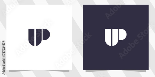 letter up pu logo design vector
