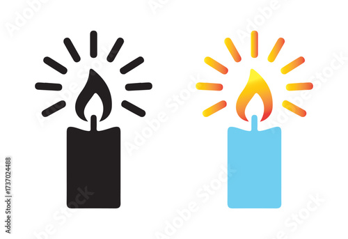 burning candle vector