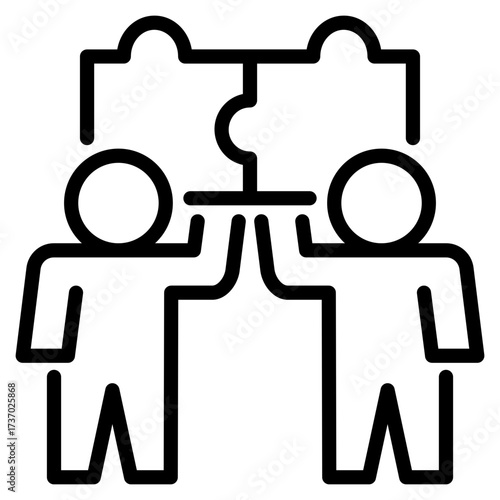 Collaboration Icon Line Style Vector Illustration 