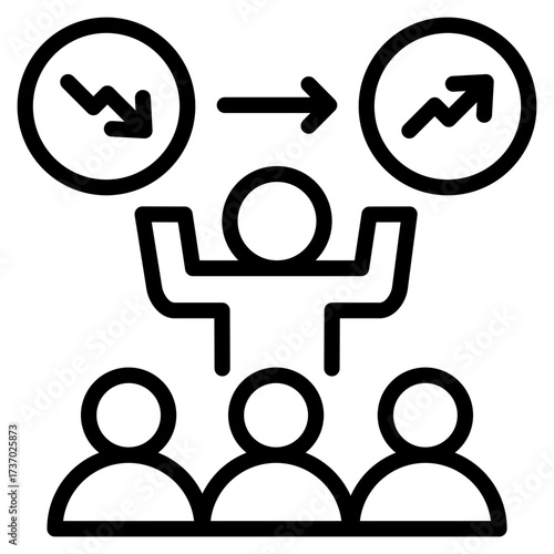 Coaching Icon Line Style Vector Illustration 