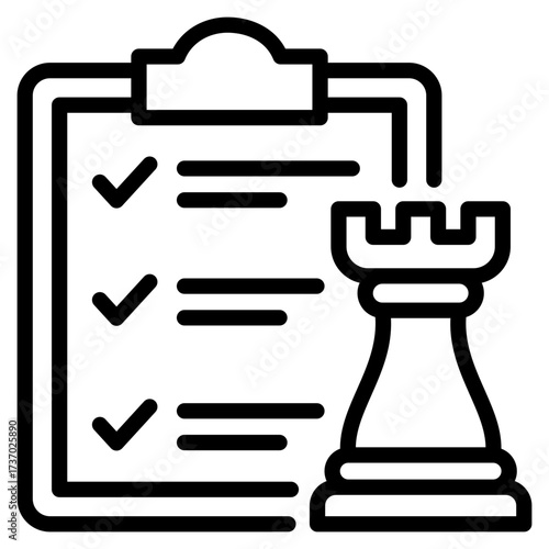 Strategy Icon Line Style Vector Illustration 