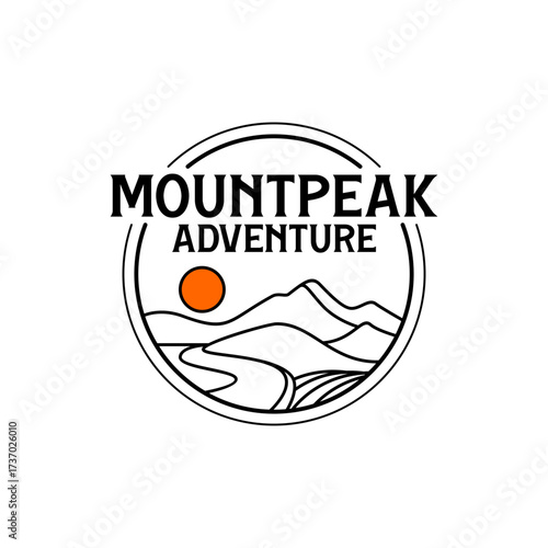 Adventure Outdoor Mountain Peak Logo Design