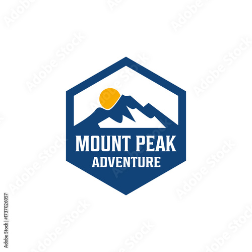 Adventure Outdoor Mountain Peak Logo Design