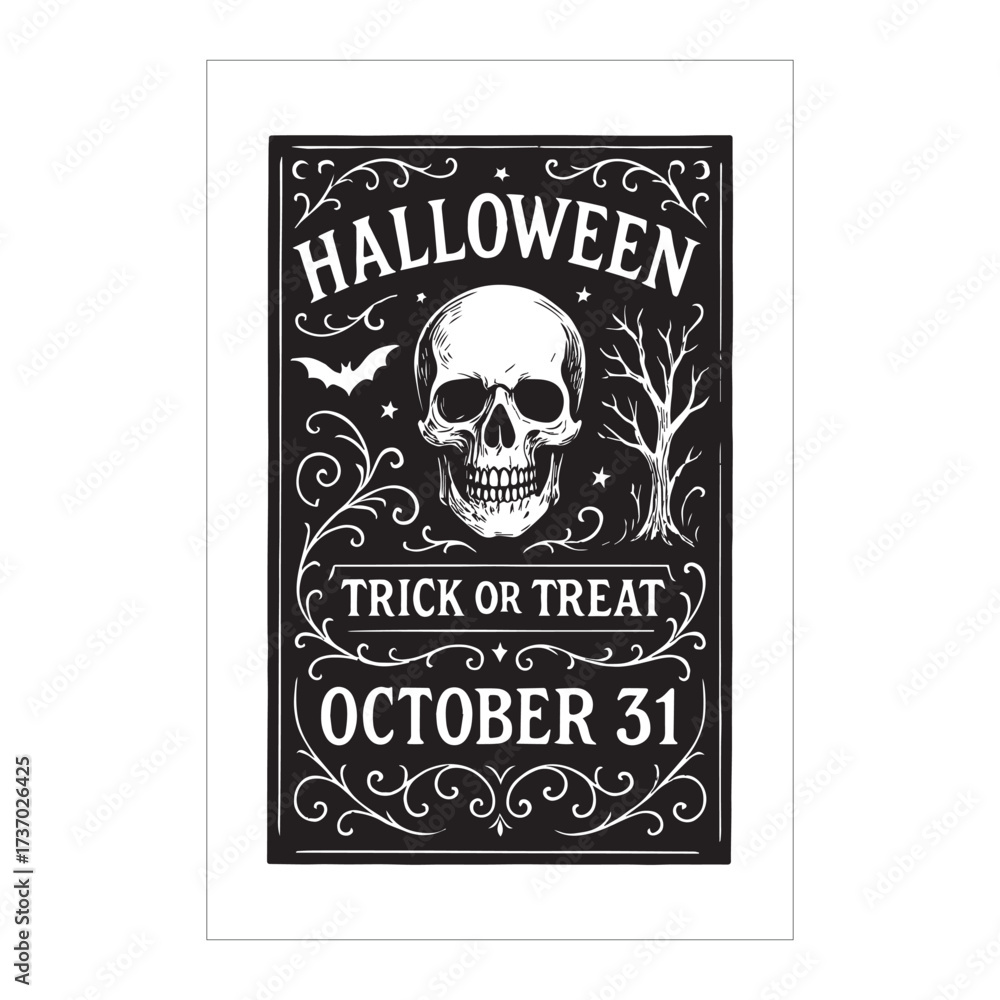 Obraz premium Halloween Trick or Treat Vintage Design