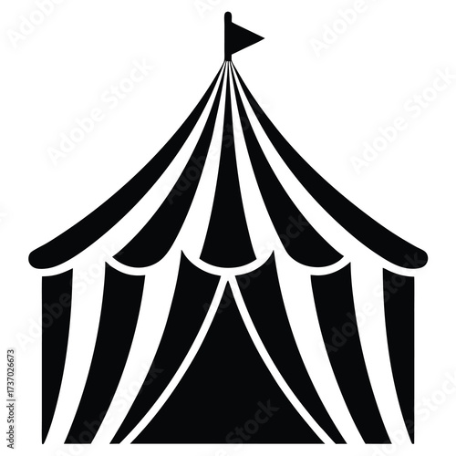 circus tent silhouette vector icon