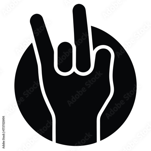deaf sign language silhouette vector icon