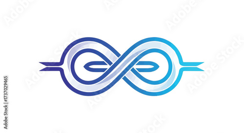 Abstract infinity symbol with smooth gradient lines representing endless connection or continuity