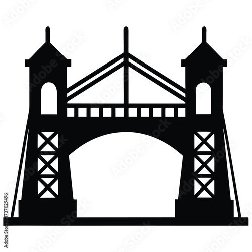 drawbridge silhouette vector icon