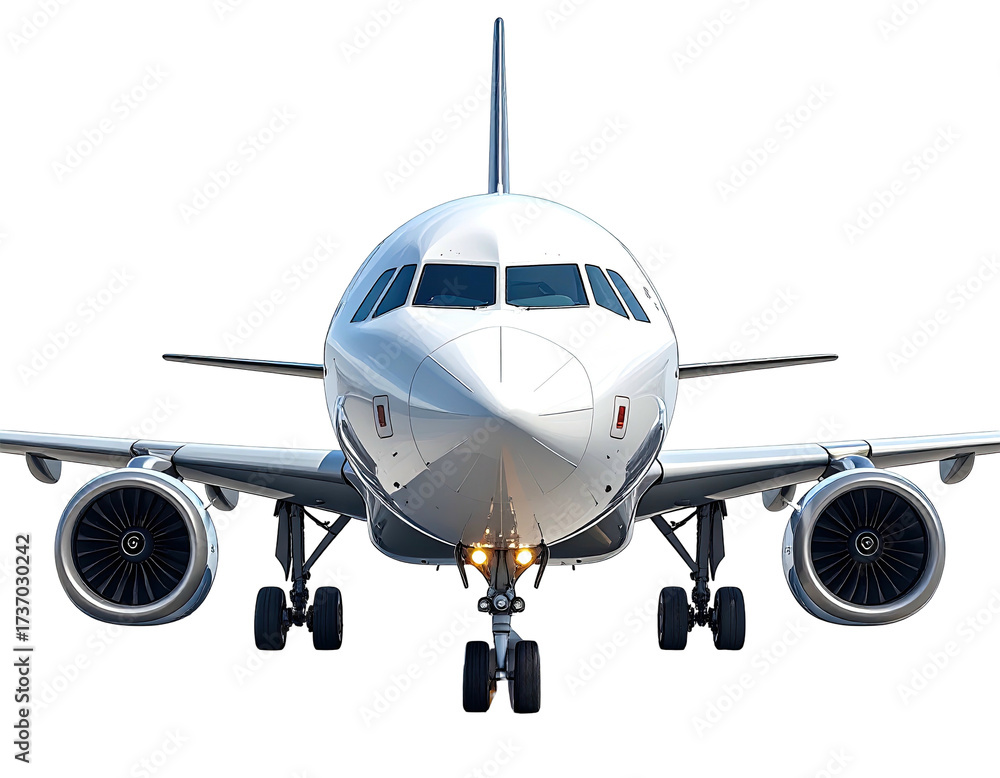 Fototapeta premium Front view of a modern jetliner (1)