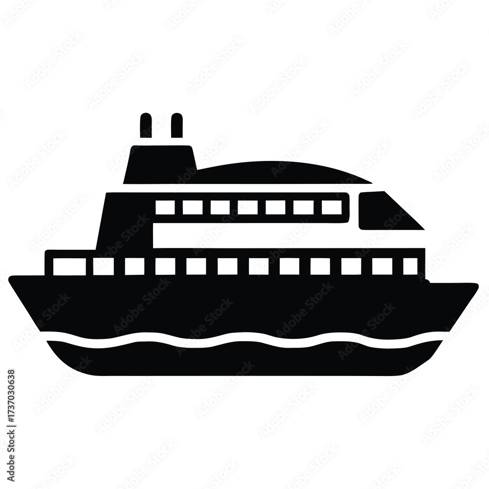 Obraz premium ferry silhouette vector icon