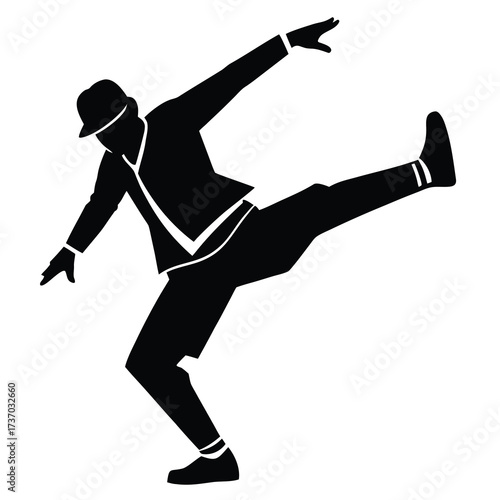 hip hop dancer silhouette vector icon