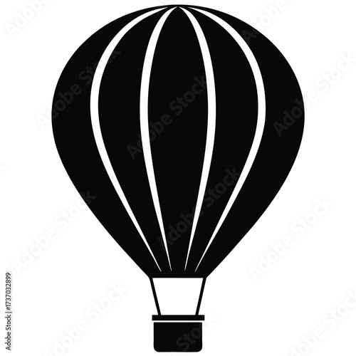 hot air balloon silhouette vector icon
