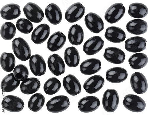 Close-up of many black olives