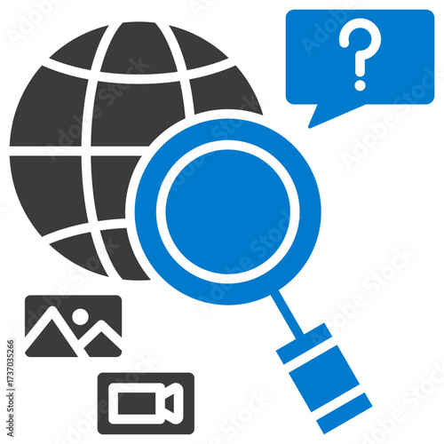 Browsing Glyph Blue Icon
