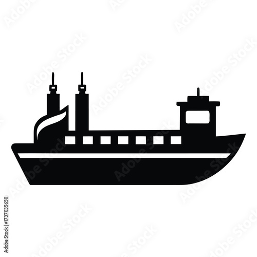 oil tanker silhouette vector icon