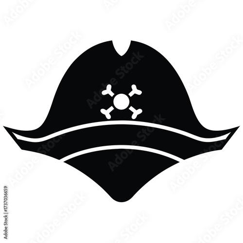 pirate hat silhouette vector icon