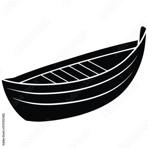 rowboat silhouette vector icon