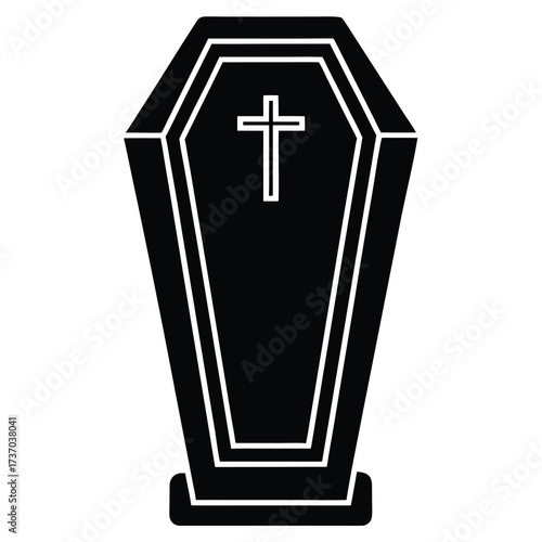 sarcophagus silhouette vector icon