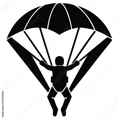 skydiver silhouette vector icon