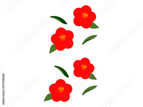 とてもシンプルな椿の花1-4