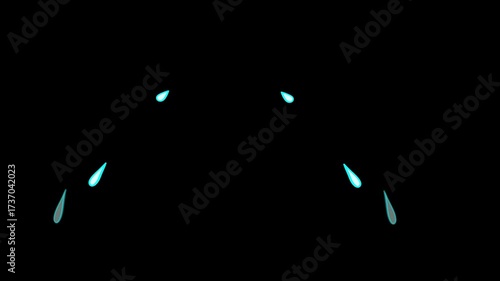 Tears Dropping on black Background