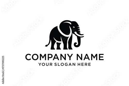 logo design  Elephant silhouette icon 