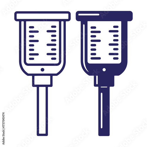 Conceptual illustration of two intravenous drip bags in flat vector style