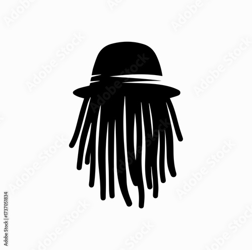 Rasta Hat with Dreadlocks Silhouette – Jamaican Culture Icon