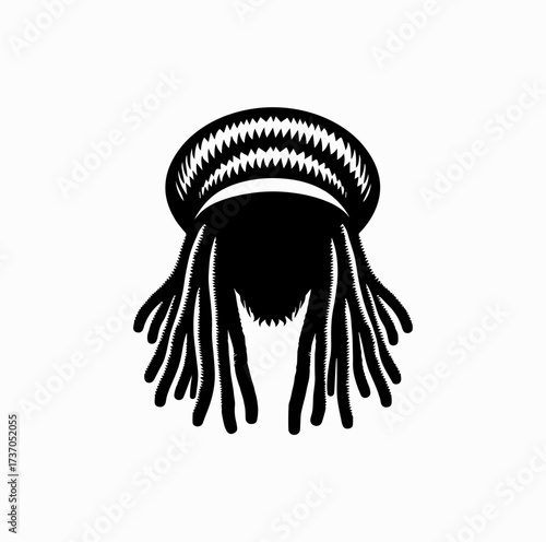 Rasta Hat with Dreadlocks Silhouette – Jamaican Culture Icon