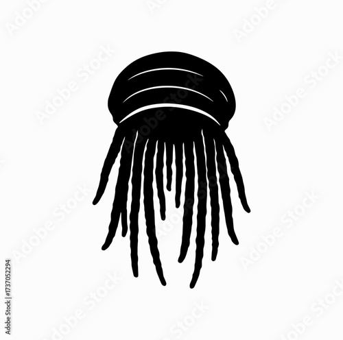 Rasta Hat with Dreadlocks Silhouette – Jamaican Culture Icon