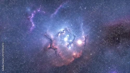 Wallpaper Mural Vibrant nebula in deep space with shimmering stars, an endless expanse of wonder Torontodigital.ca