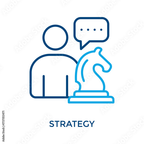 Strategy Icon Outline Color Style. Vector Illustration For Graphic Design