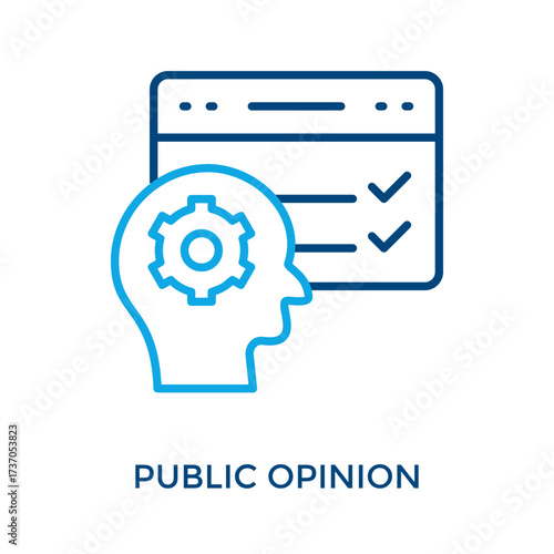 Public Opinion Icon Outline Color Style. Vector Illustration For Graphic Design