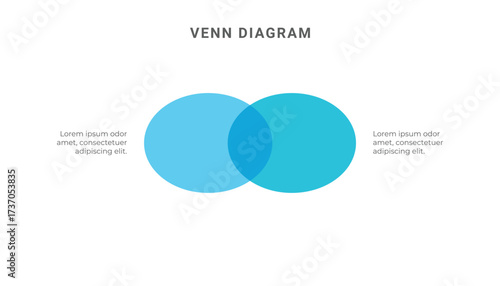 Venn diagram infographic template with 2 circles