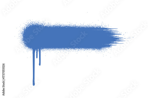 Blue Spray paint brushstroke blot with drip effects