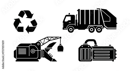 Recycling, Waste Management, and Industrial Machines A Graphic Representation