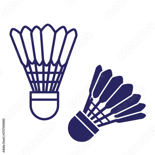 Two vector illustrations of badminton shuttlecocks displayed on a clean white background