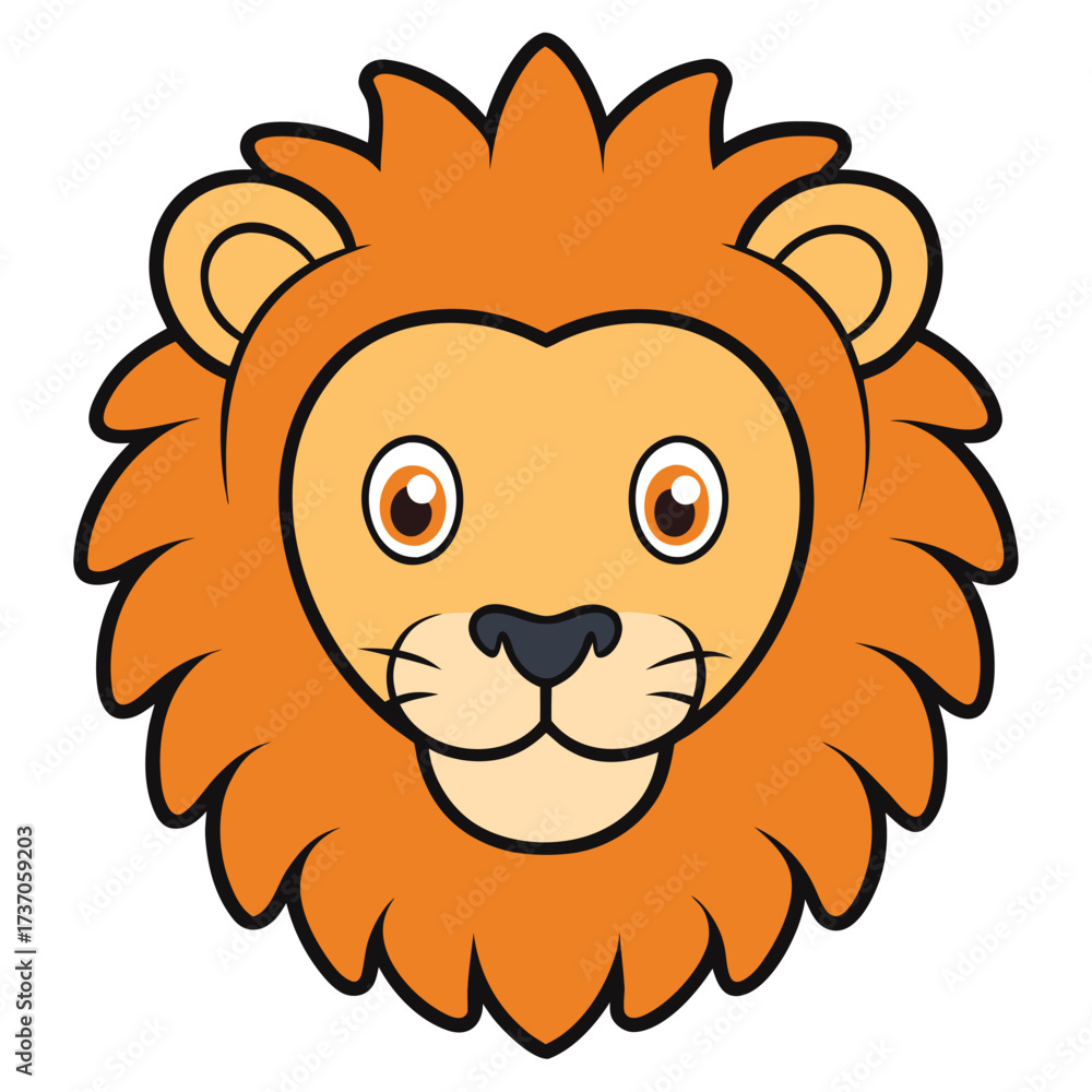 Fototapeta premium Cute Lion Face Adobe Illustrator Artwork