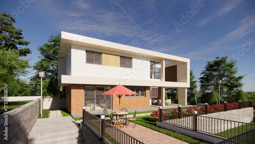 modern house in the park